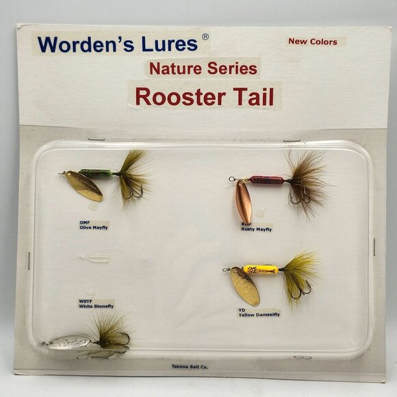 Wordens Nature Series Rooster Tail Fishing Lures Sample Display Board 422844 - Picture 1 of 4